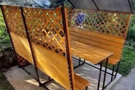 Альтанка з декоративною дерев'яною решіткою купить по лучшим ценам Альтанка з декоративною дерев'яною решіткою купить по лучшим ценам